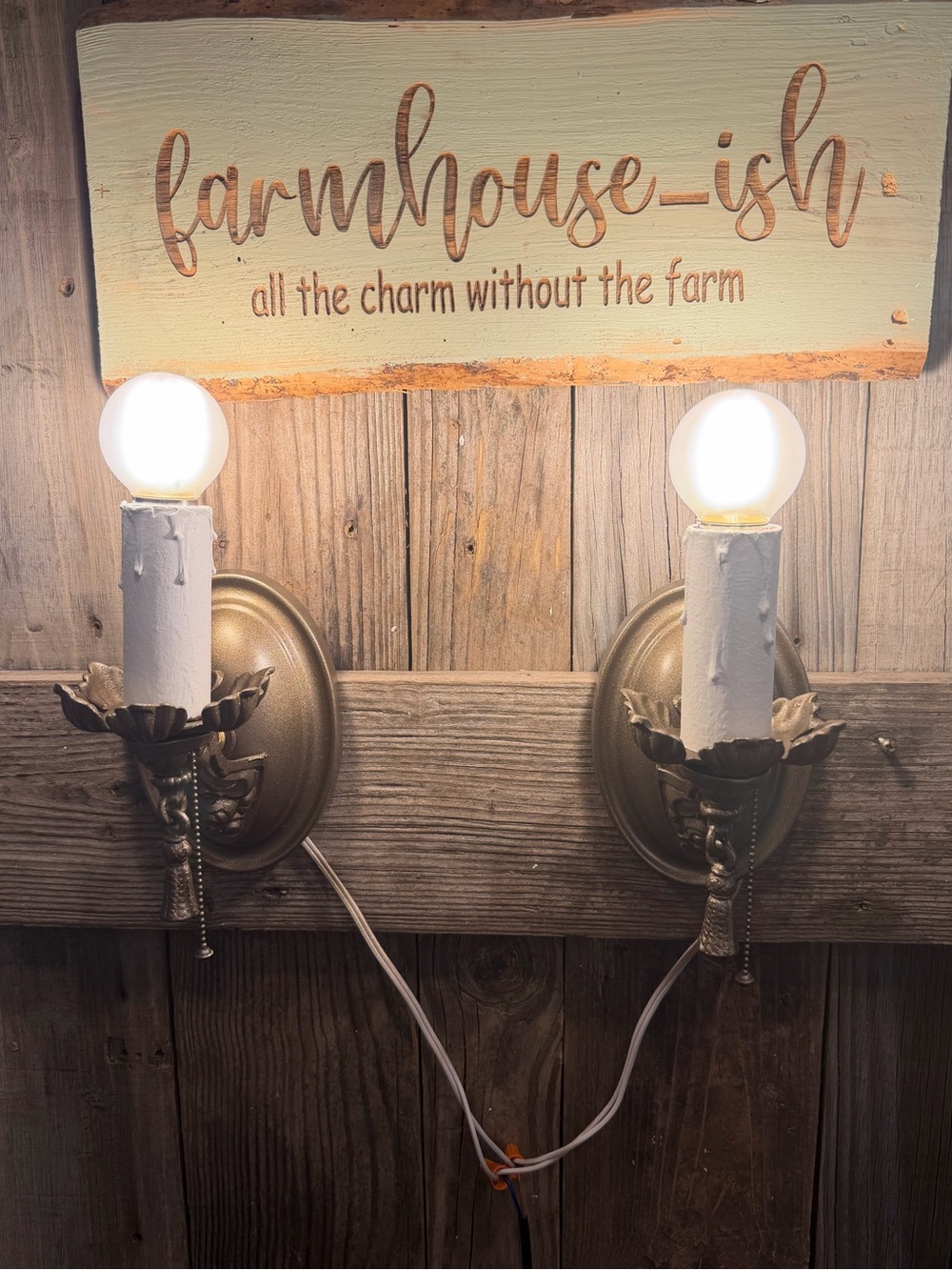 (2) vintage reconditioned 1920s pan-style wall sconces